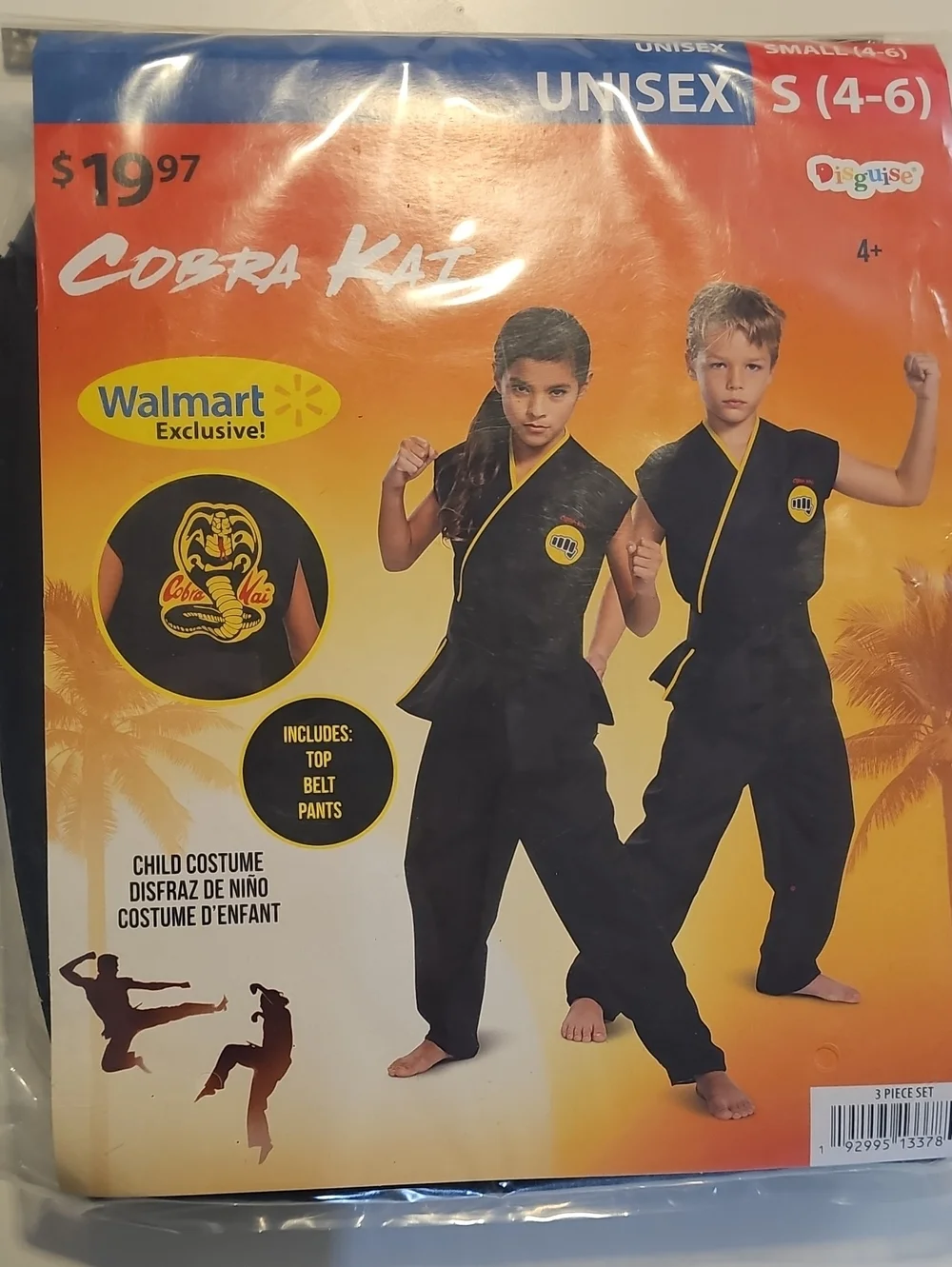 Cobra Kai Kids Small Costume in Black with Yellow Trim - Picture 1 of 4